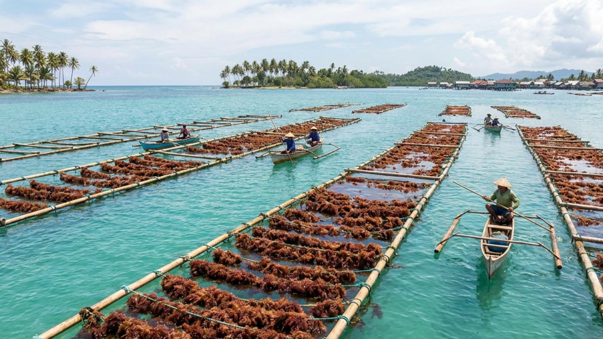 Tropical seaweed farming waters